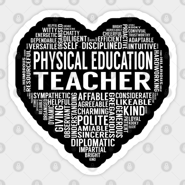 Physical Education Teacher Heart Sticker by LotusTee